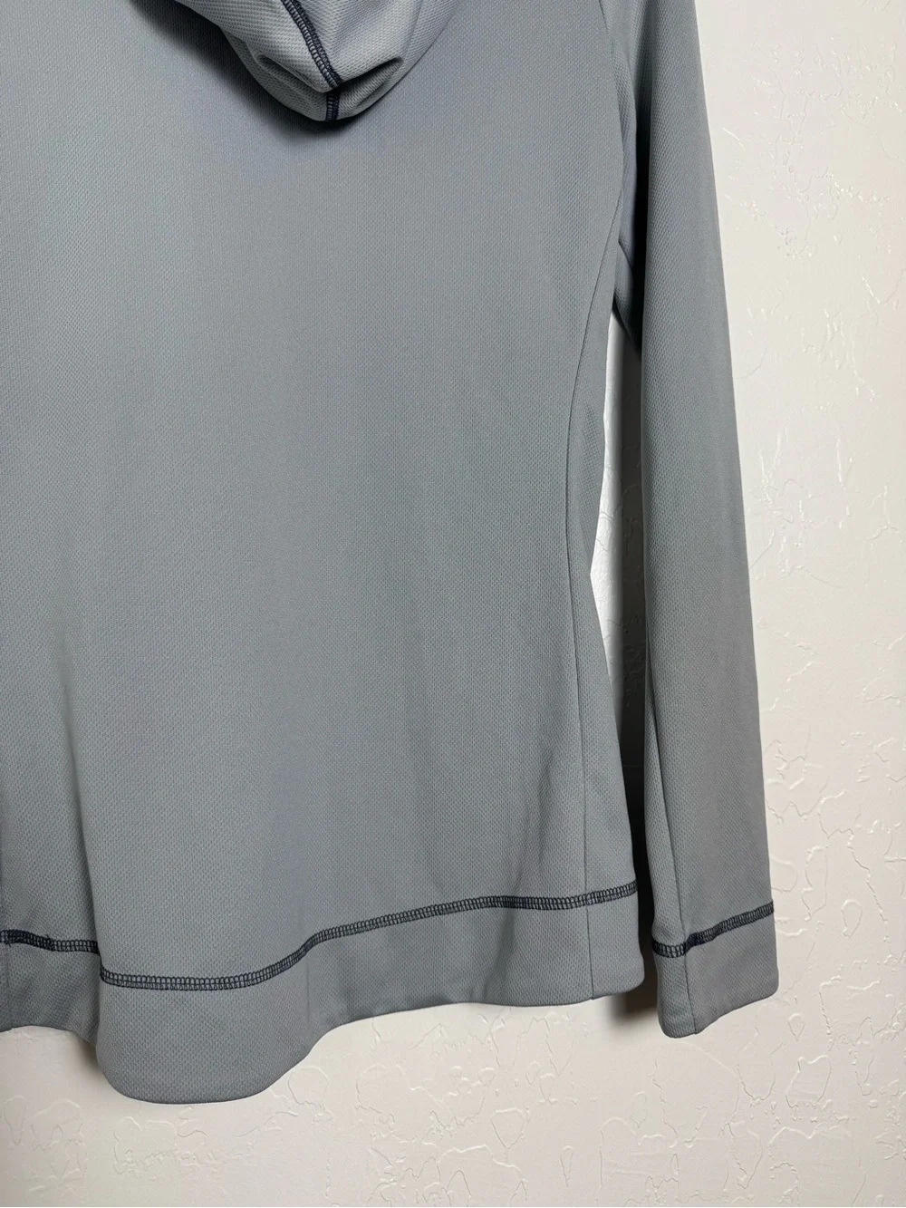 Alo Gray Cool Fit Quarter Zip Hooded Performance Pullover